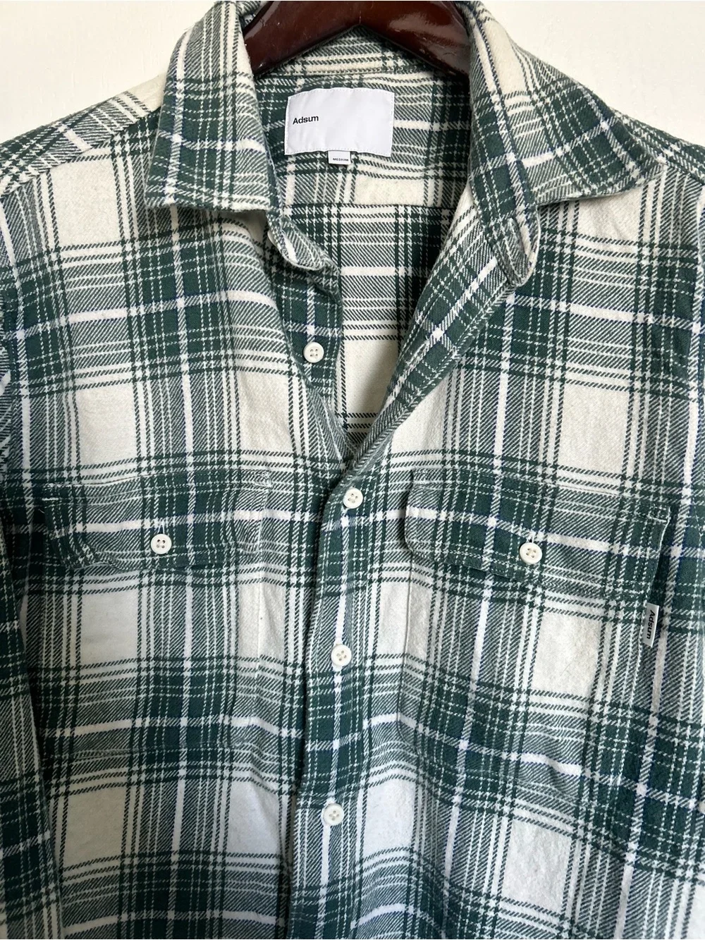 Adsum Green & White Plaid Button-Up Shirt